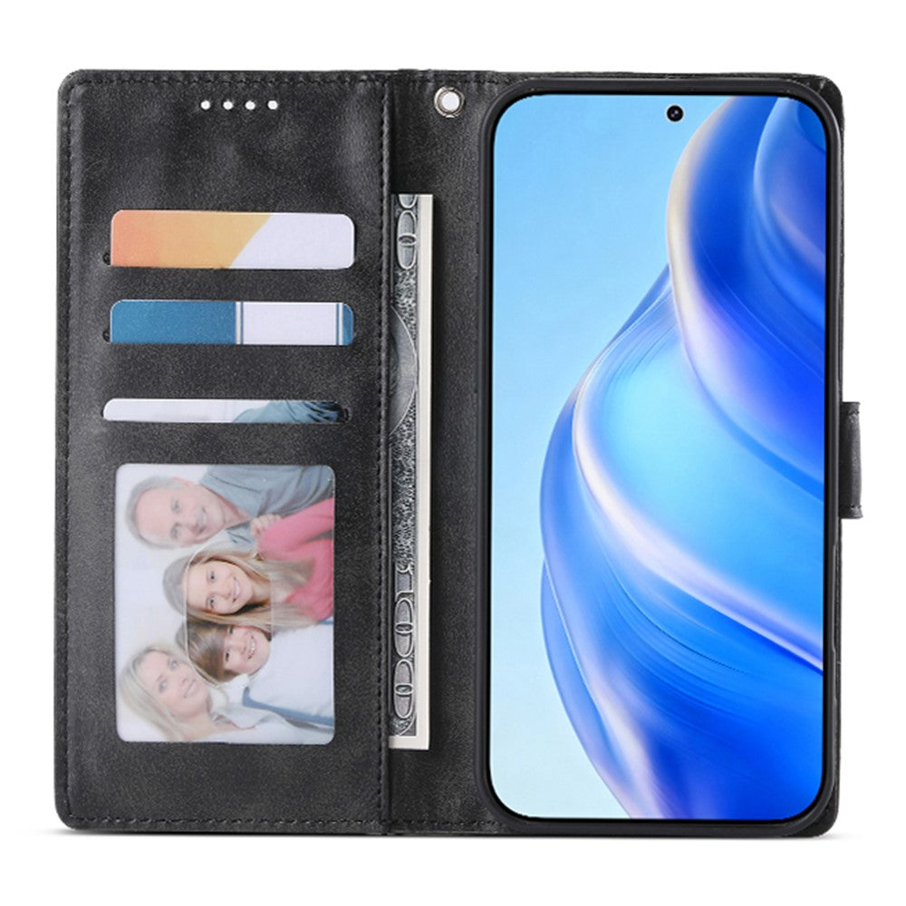 For Samsung Galaxy A37 5G Case Stand Wallet Calf Texture PU Leather Flip Phone Cover with Wrist Strap