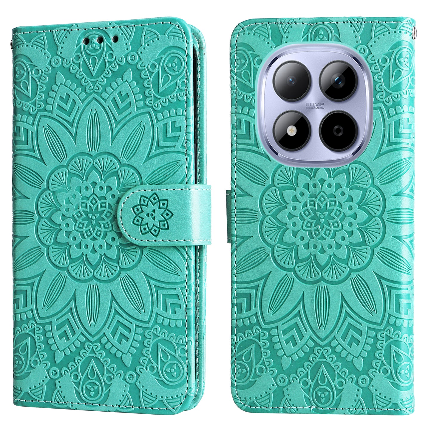 For Xiaomi Redmi Note 15 Pro 4G (Global) Case Sunflower Imprint Leather Wallet Phone Cover