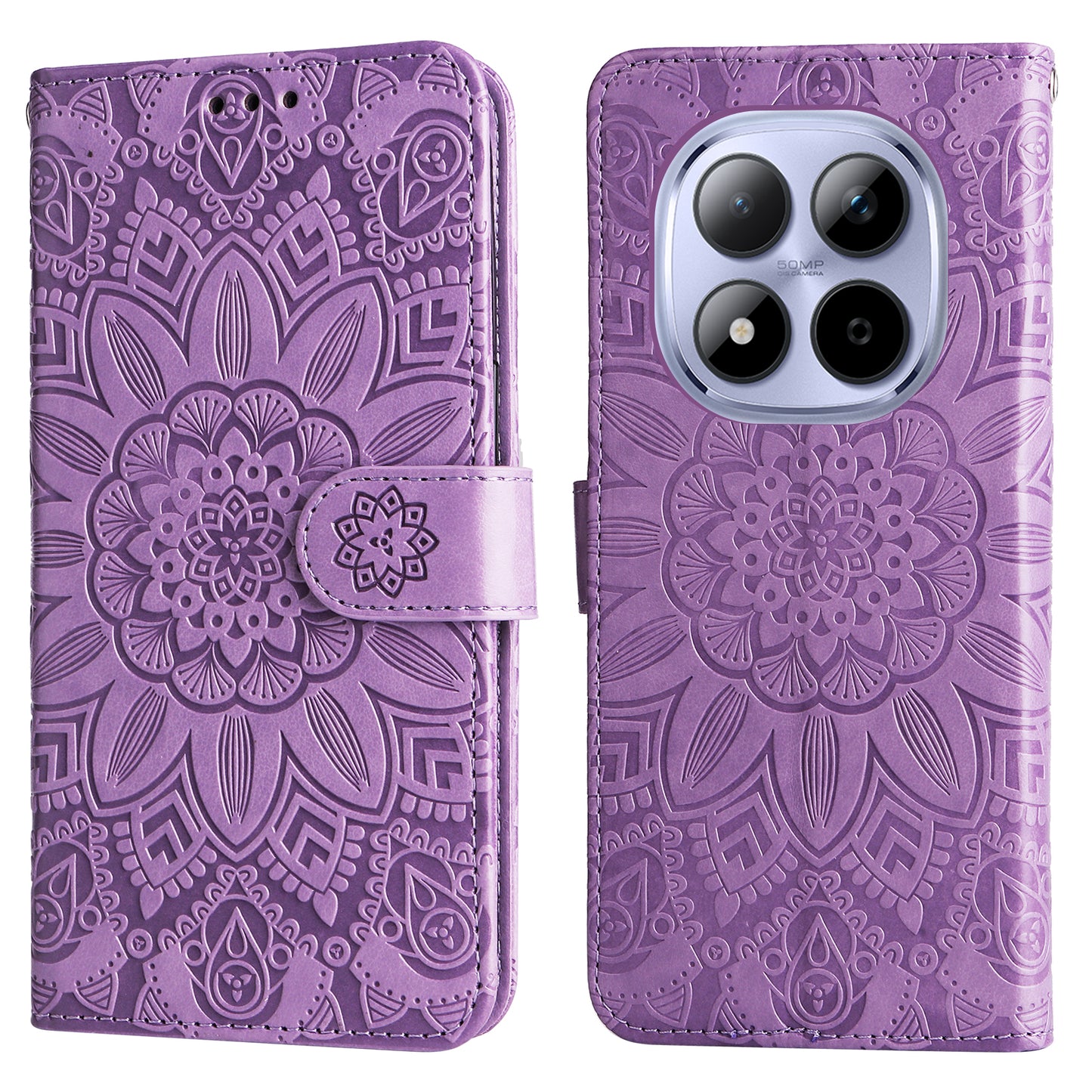 For Xiaomi Redmi Note 15 Pro 4G (Global) Case Sunflower Imprint Leather Wallet Phone Cover