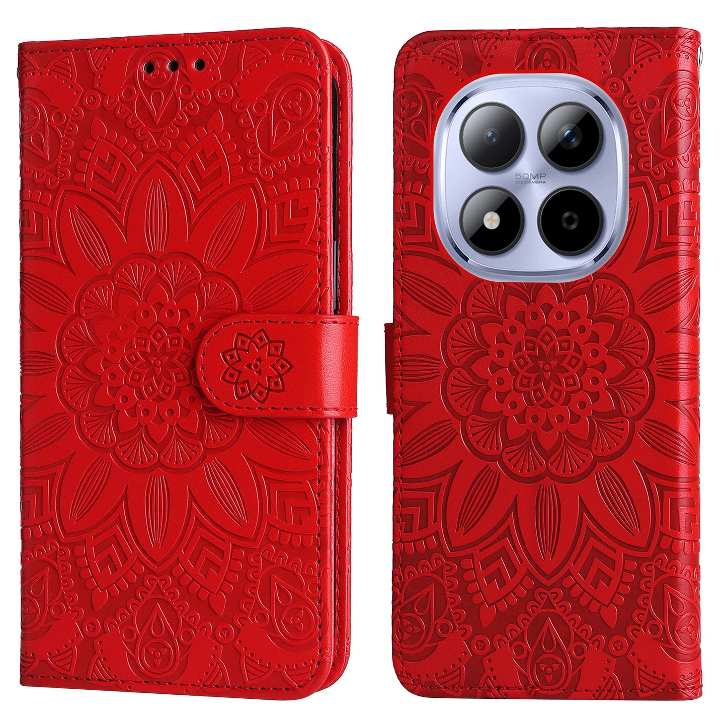 For Xiaomi Redmi Note 15 Pro 4G (Global) Case Sunflower Imprint Leather Wallet Phone Cover