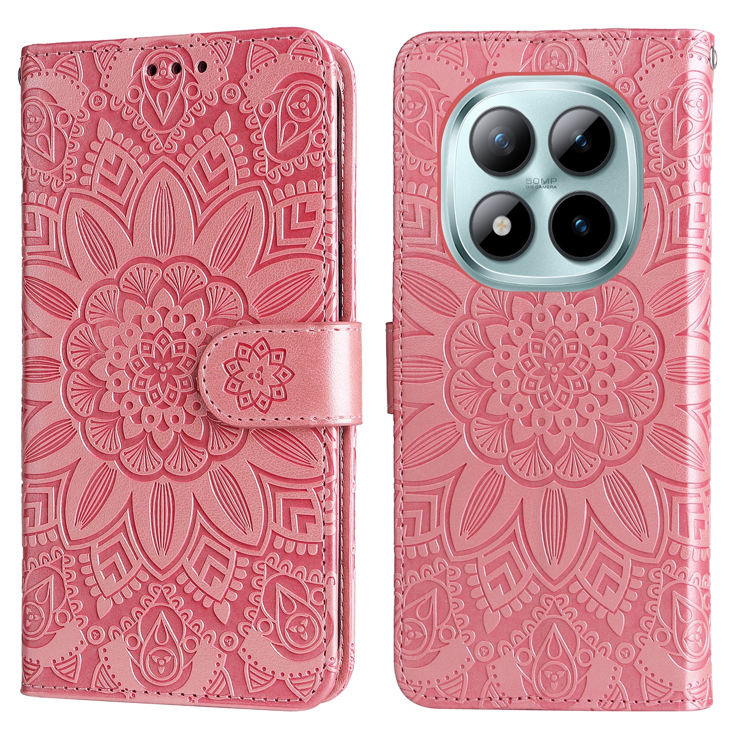 For Xiaomi Poco M8 Pro 5G / Redmi Note 15 Pro+ 5G (Global) Case Sunflower Imprint Leather Wallet Phone Cover