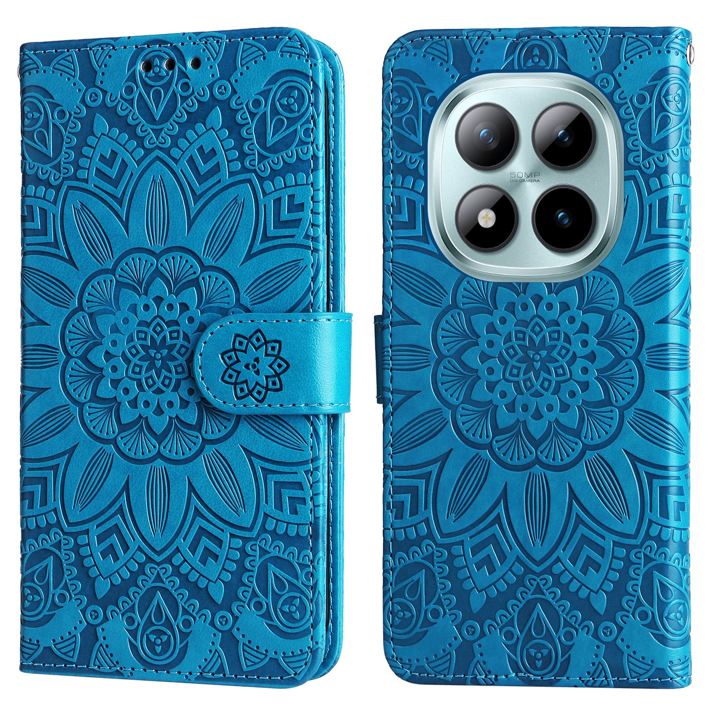 For Xiaomi Poco M8 Pro 5G / Redmi Note 15 Pro+ 5G (Global) Case Sunflower Imprint Leather Wallet Phone Cover