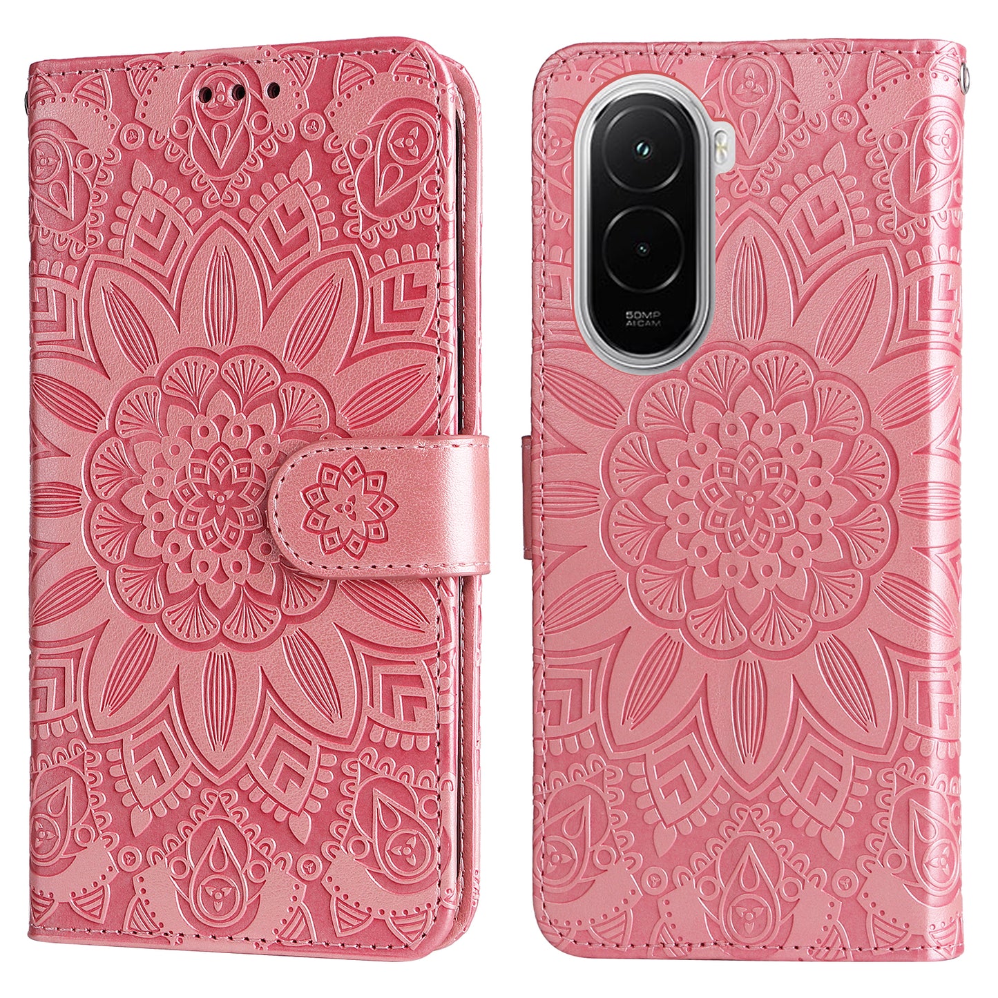 For Xiaomi Poco M7 4G (EU) (171mm) Case Sunflower Imprint Leather Wallet Phone Cover