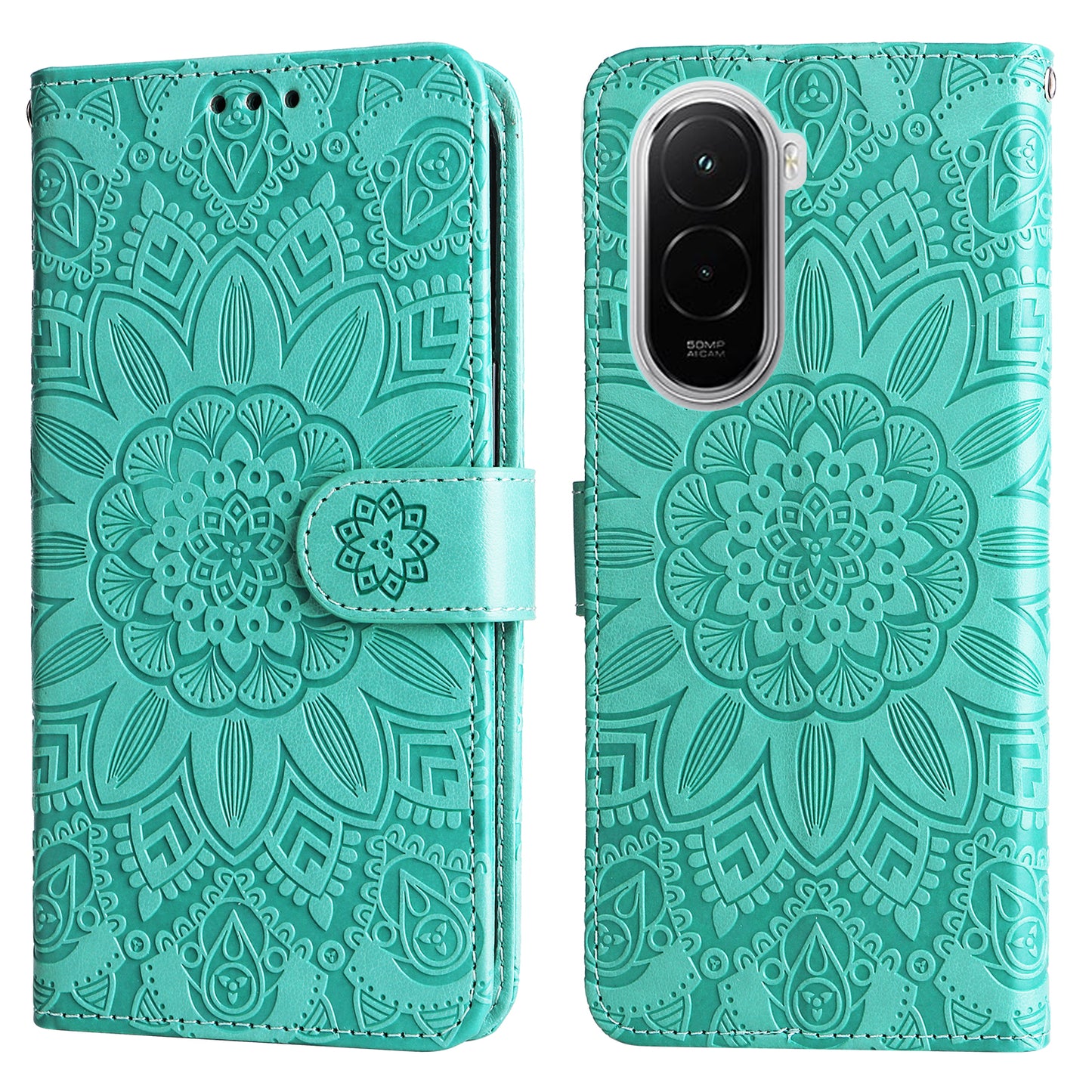For Xiaomi Poco M7 4G (EU) (171mm) Case Sunflower Imprint Leather Wallet Phone Cover