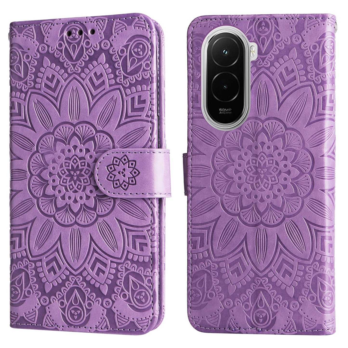 For Xiaomi Poco M7 4G (EU) (171mm) Case Sunflower Imprint Leather Wallet Phone Cover
