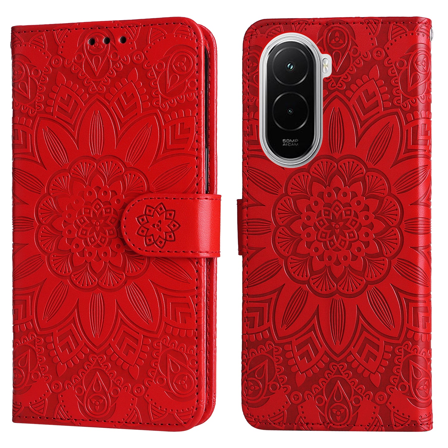 For Xiaomi Poco M7 4G (EU) (171mm) Case Sunflower Imprint Leather Wallet Phone Cover