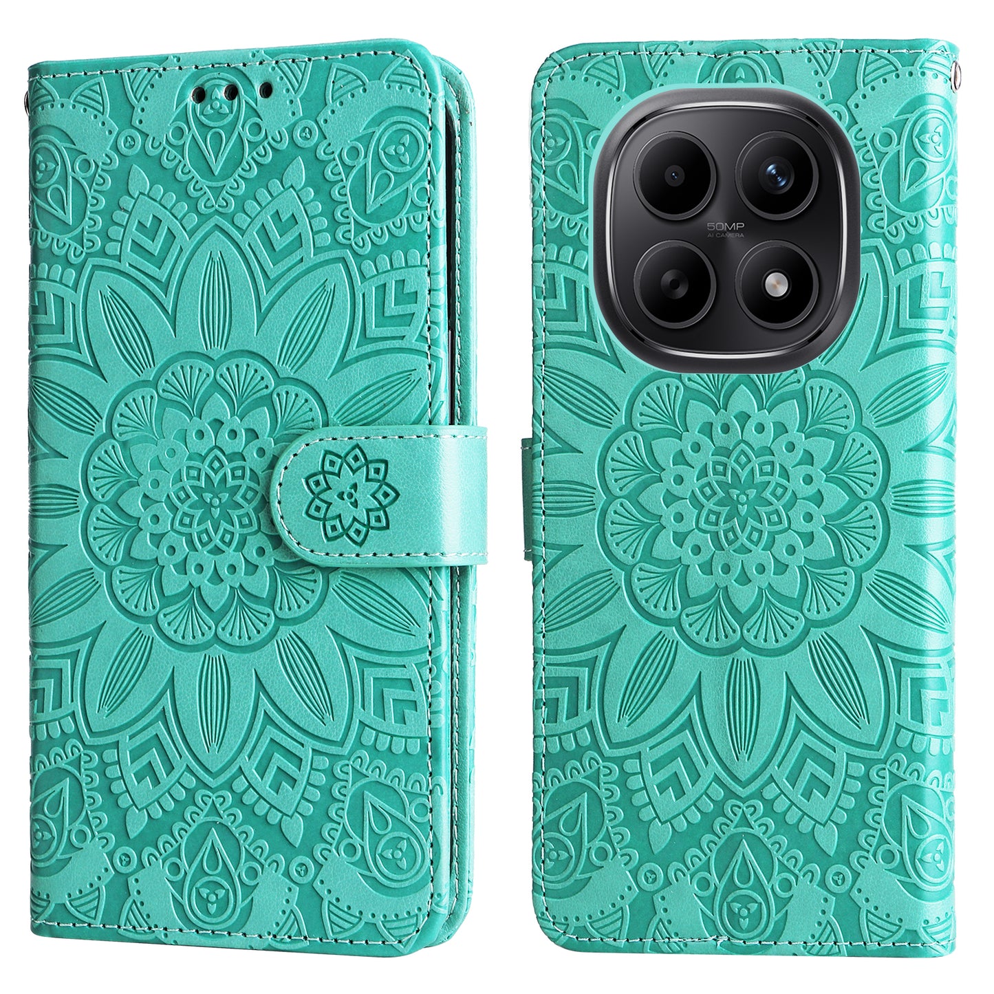 For Xiaomi Poco M8 5G / Redmi Note 15 5G (Global) / 15 4G (Global) Case Sunflower Imprint Leather Wallet Phone Cover