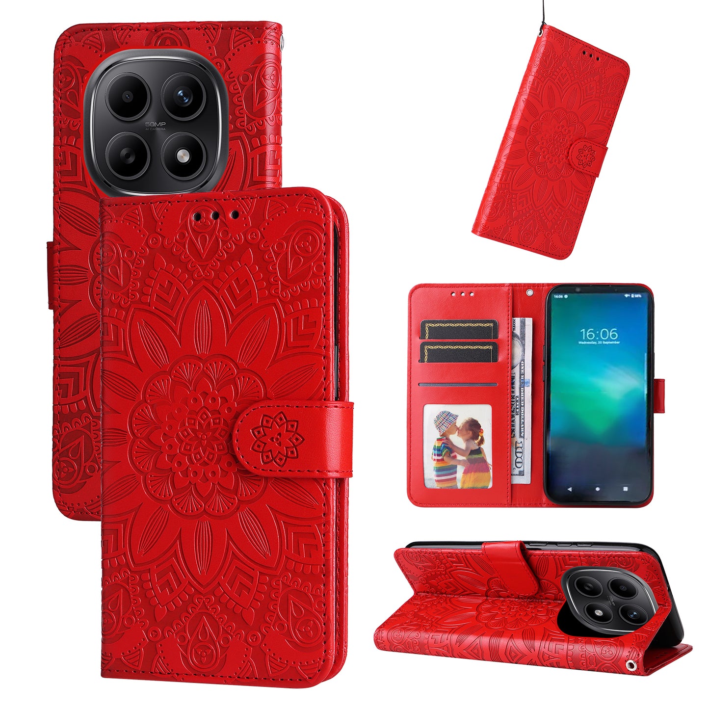 For Xiaomi Poco M8 5G / Redmi Note 15 5G (Global) / 15 4G (Global) Case Sunflower Imprint Leather Wallet Phone Cover
