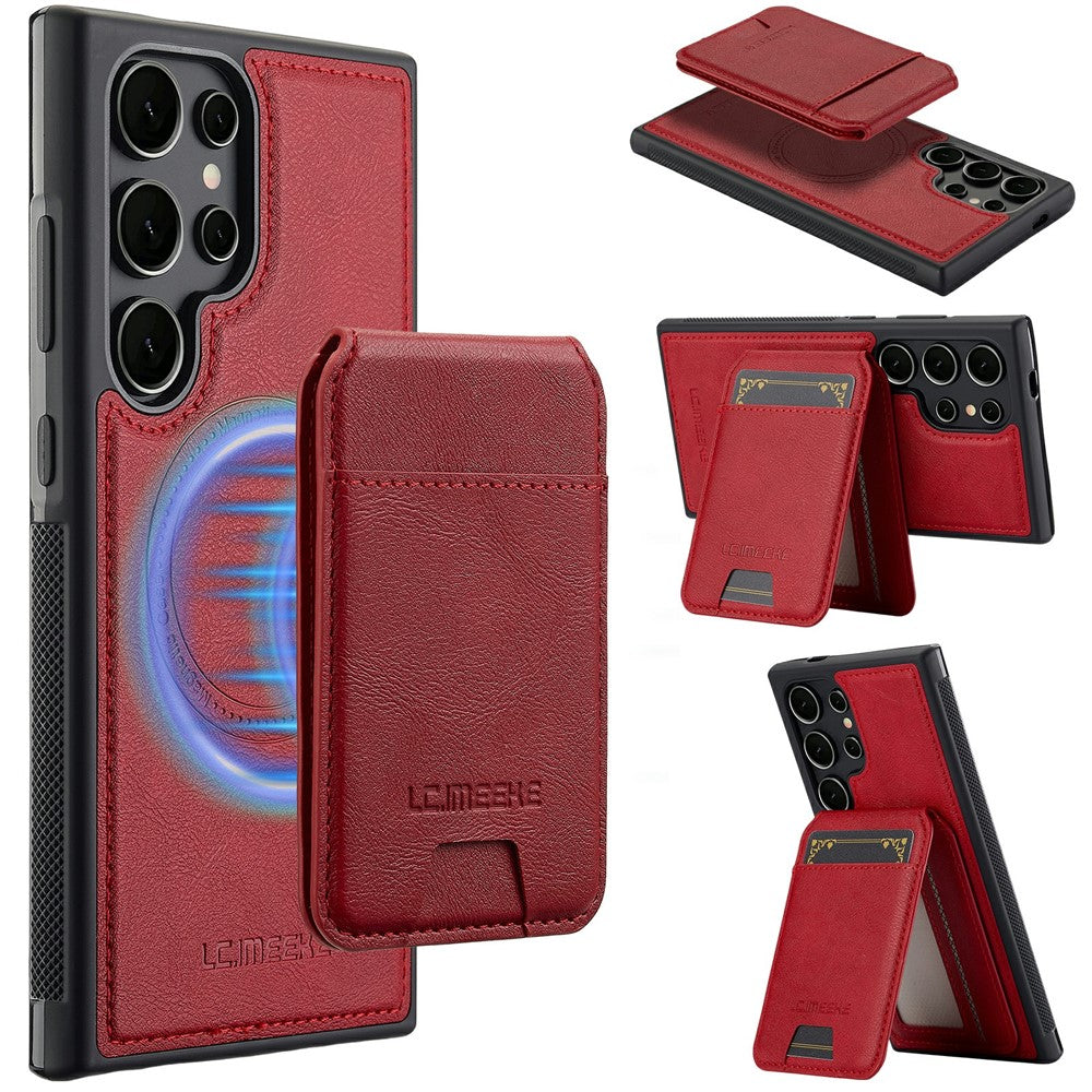 LC.IMEEKE L3 For Samsung Galaxy S26 Ultra Magnetic Case Detachable Card Holder Leather TPU Mobile Cover