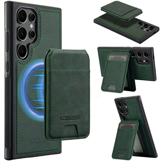 Galaxy S26 Ultra Handyhülle – LC.IMEEKE L3 Magnetische , abnehmbarer Kartenhalter, Leder-TPU