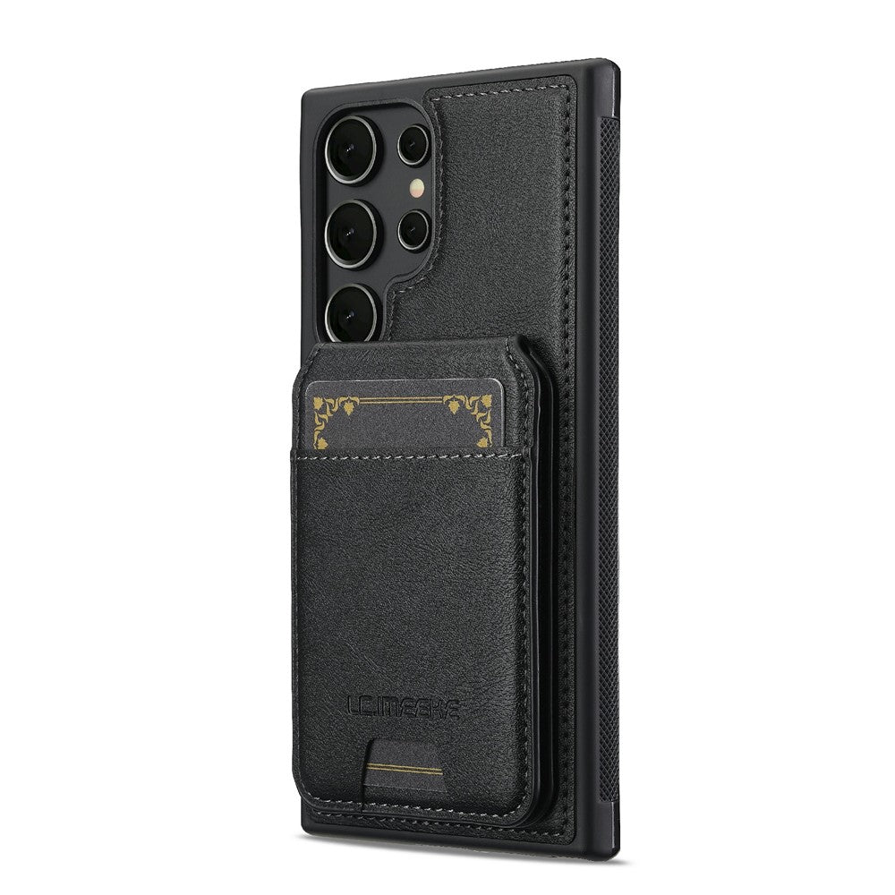 LC.IMEEKE L3 For Samsung Galaxy S26 Ultra Magnetic Case Detachable Card Holder Leather TPU Mobile Cover