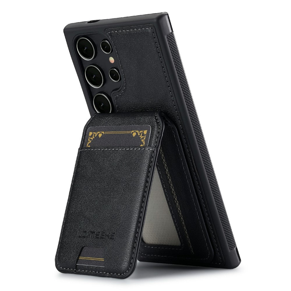 LC.IMEEKE L3 For Samsung Galaxy S26 Ultra Magnetic Case Detachable Card Holder Leather TPU Mobile Cover