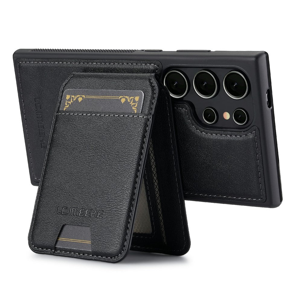 LC.IMEEKE L3 For Samsung Galaxy S26 Ultra Magnetic Case Detachable Card Holder Leather TPU Mobile Cover