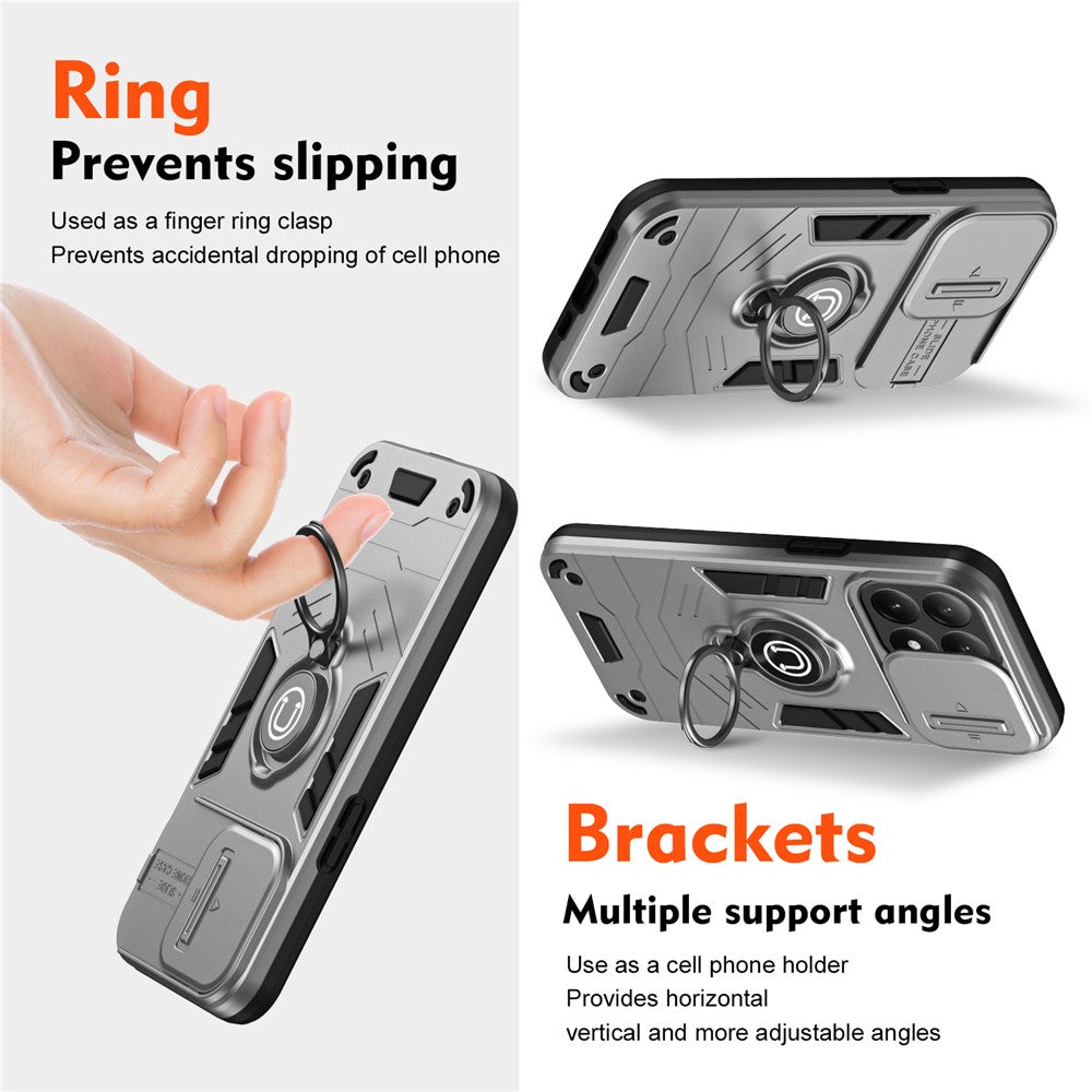 For Xiaomi 15T Case Slide Camshield Kickstand PC + TPU Phone Cover