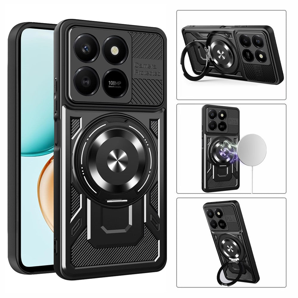 Honor 400 Smart 5G  /  400 Smart 4G  /  X7d 4G  /  X7d 5G Handyhülle – Magnetisch, mit drehbarem Ständer, aus TPU + PC