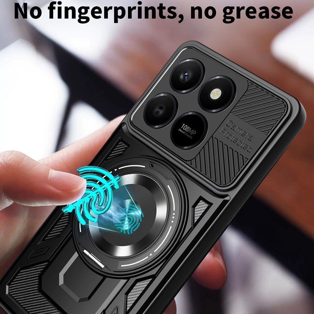Honor 400 Smart 5G  /  400 Smart 4G  /  X7d 4G  /  X7d 5G Handyhülle – Magnetisch, mit drehbarem Ständer, aus TPU + PC