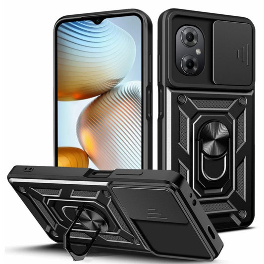 Xiaomi Poco M4 5G Handyhülle – Anti-drop Phone Case Ring Kickstand PC + TPU mit verschiebbarem Kameraschutz