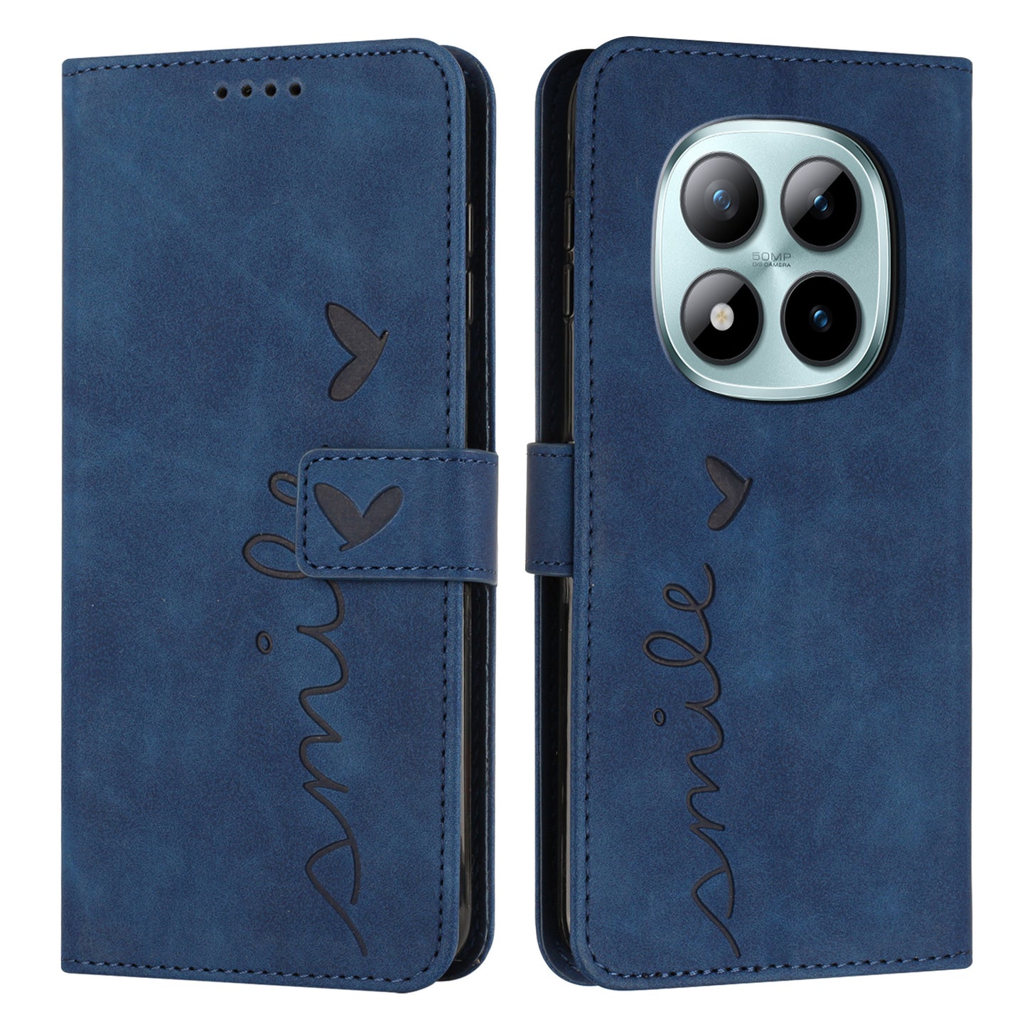 For Xiaomi Redmi Note 15 Pro 4G (Global) Stand Case PU Leather Phone Cover Imprinted Heart Pattern