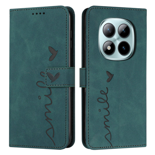 For Xiaomi Redmi Note 15 Pro 4G (Global) Stand Case PU Leather Phone Cover Imprinted Heart Pattern