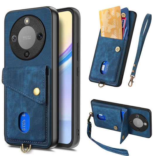 Honor X70 5G / Honor X9d 5G / Honor Magic8 Lite 5G Handyhülle – mit Standfunktion, mit Kartenfach, mit Riemen