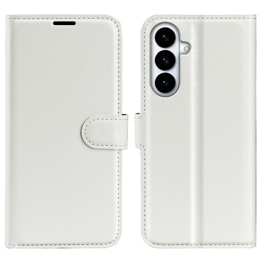 Galaxy S26+ Handyhülle – mit Ständer, Litschi-Textur, stoßfeste Leder