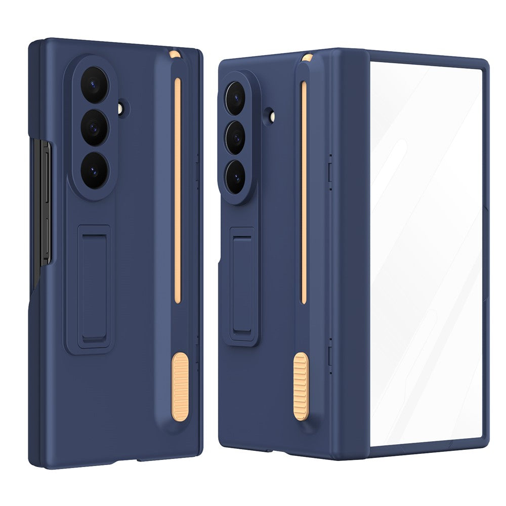 For Samsung Galaxy Z TriFold 5G Kickstand Phone Case with Tempered Glass Screen Protector and Stylus Pen
