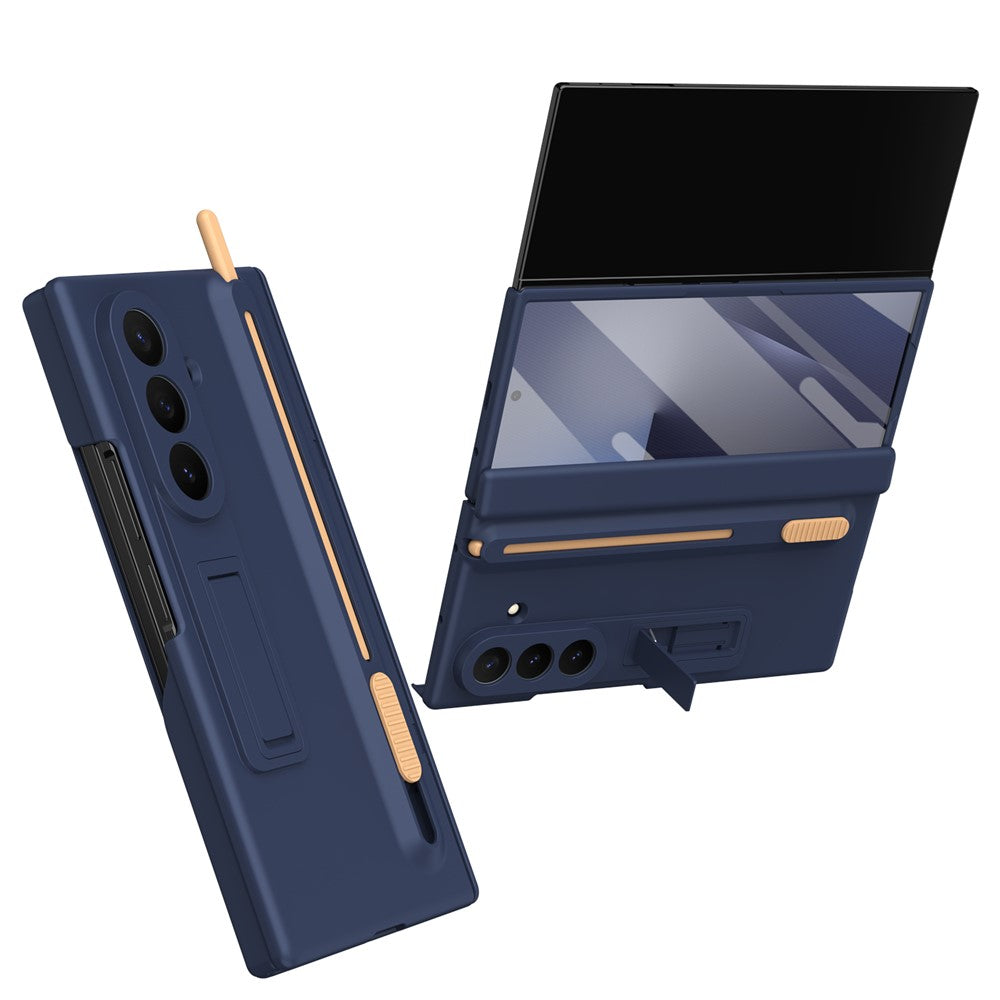 For Samsung Galaxy Z TriFold 5G Kickstand Phone Case with Tempered Glass Screen Protector and Stylus Pen
