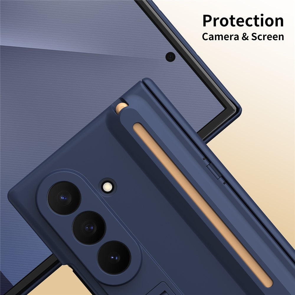For Samsung Galaxy Z TriFold 5G Kickstand Phone Case with Tempered Glass Screen Protector and Stylus Pen