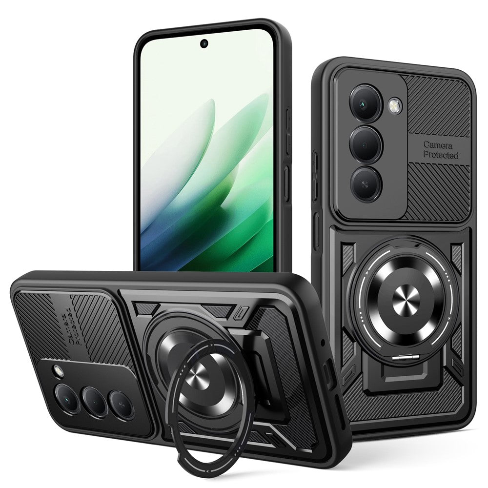 For Xiaomi Redmi 15 5G (EU) (171mm)  /  15 4G (EU) (171mm) Magnetic Case Rotating Kickstand TPU + PC Phone Cover
