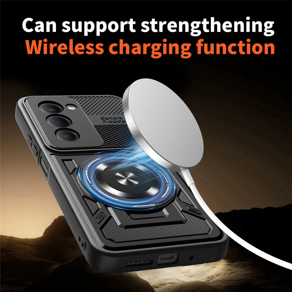 For Xiaomi Redmi 15 5G (EU) (171mm)  /  15 4G (EU) (171mm) Magnetic Case Rotating Kickstand TPU + PC Phone Cover