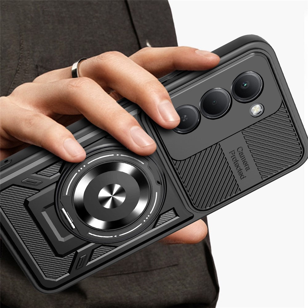 For Xiaomi Redmi 15 5G (EU) (171mm)  /  15 4G (EU) (171mm) Magnetic Case Rotating Kickstand TPU + PC Phone Cover
