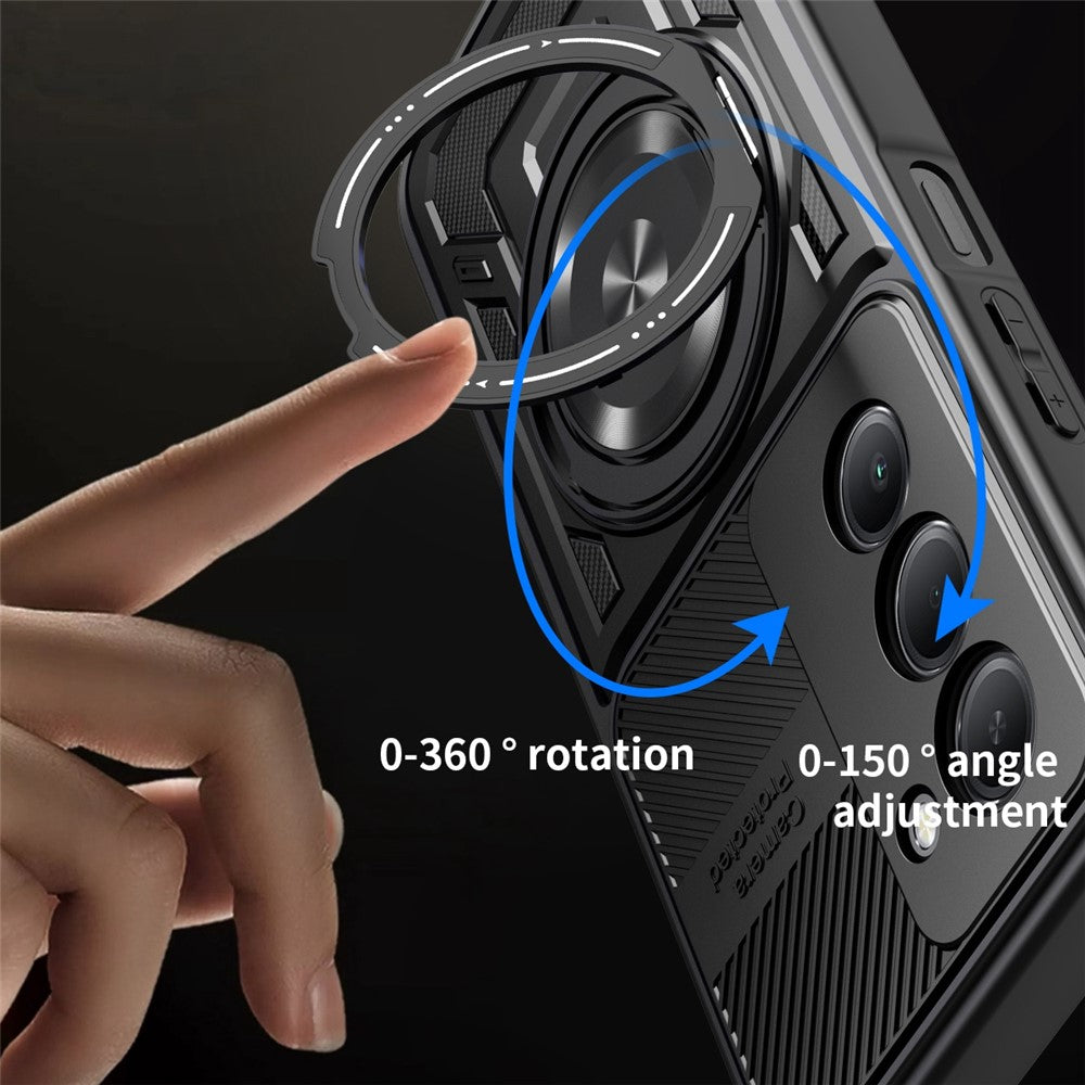 For Xiaomi Redmi 15 5G (EU) (171mm)  /  15 4G (EU) (171mm) Magnetic Case Rotating Kickstand TPU + PC Phone Cover