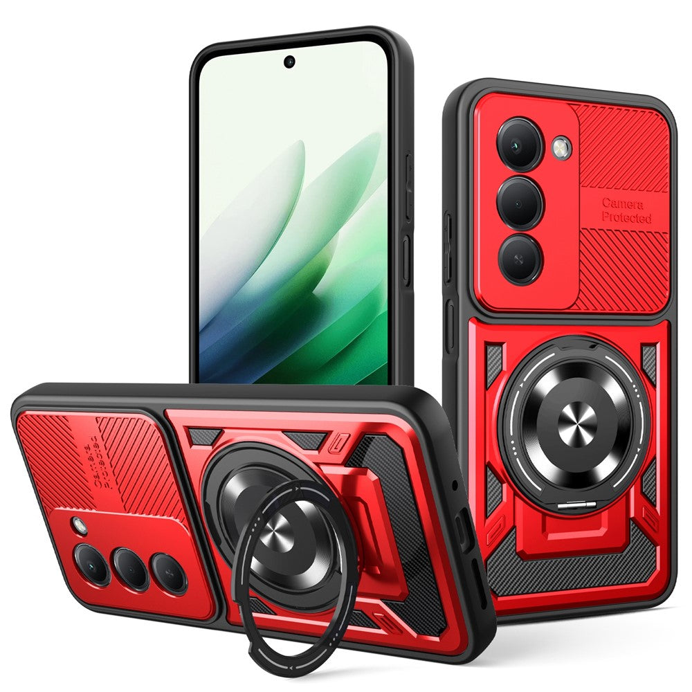 For Xiaomi Redmi 15 5G (EU) (171mm)  /  15 4G (EU) (171mm) Magnetic Case Rotating Kickstand TPU + PC Phone Cover