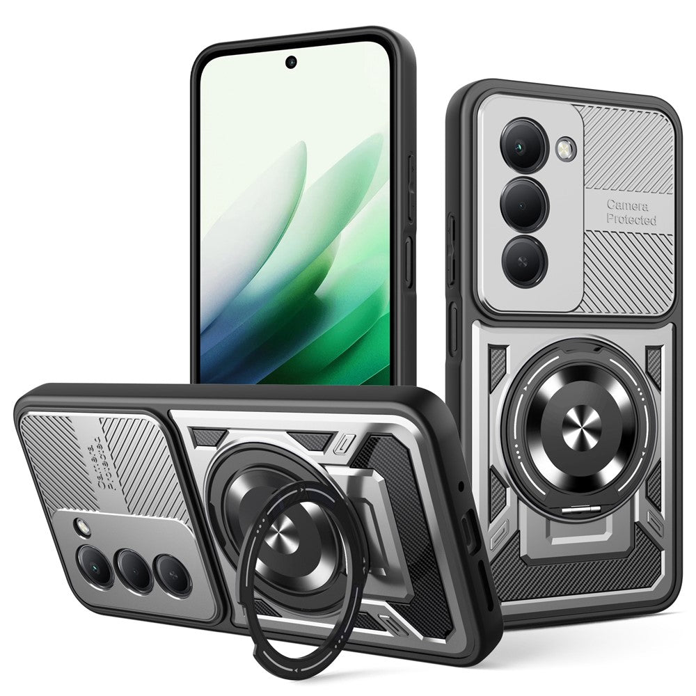 For Xiaomi Redmi 15 5G (EU) (171mm)  /  15 4G (EU) (171mm) Magnetic Case Rotating Kickstand TPU + PC Phone Cover