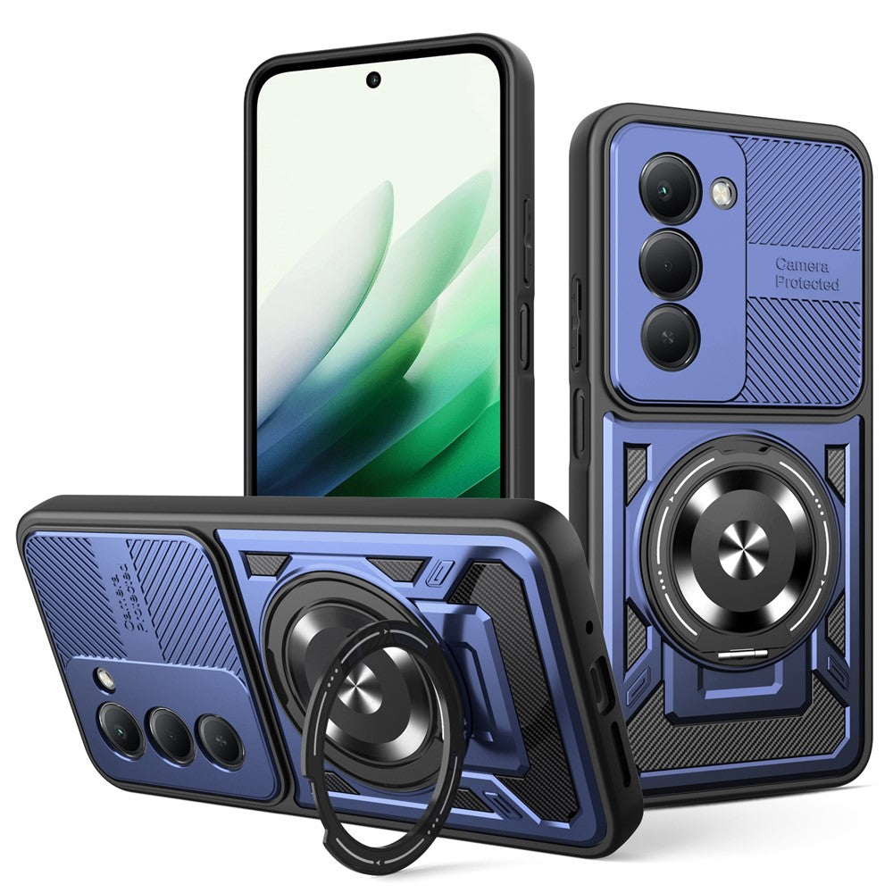 For Xiaomi Redmi 15 5G (EU) (171mm)  /  15 4G (EU) (171mm) Magnetic Case Rotating Kickstand TPU + PC Phone Cover