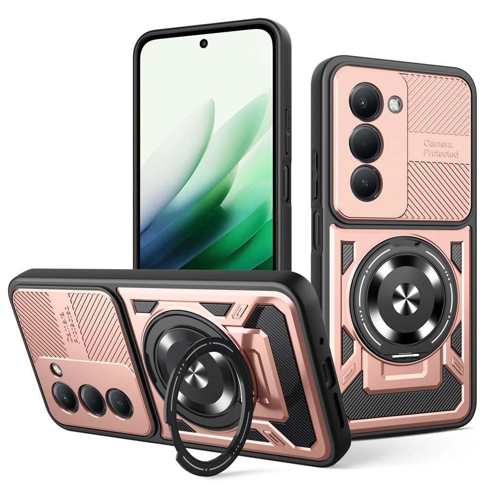 For Xiaomi Redmi 15 5G (EU) (171mm)  /  15 4G (EU) (171mm) Magnetic Case Rotating Kickstand TPU + PC Phone Cover