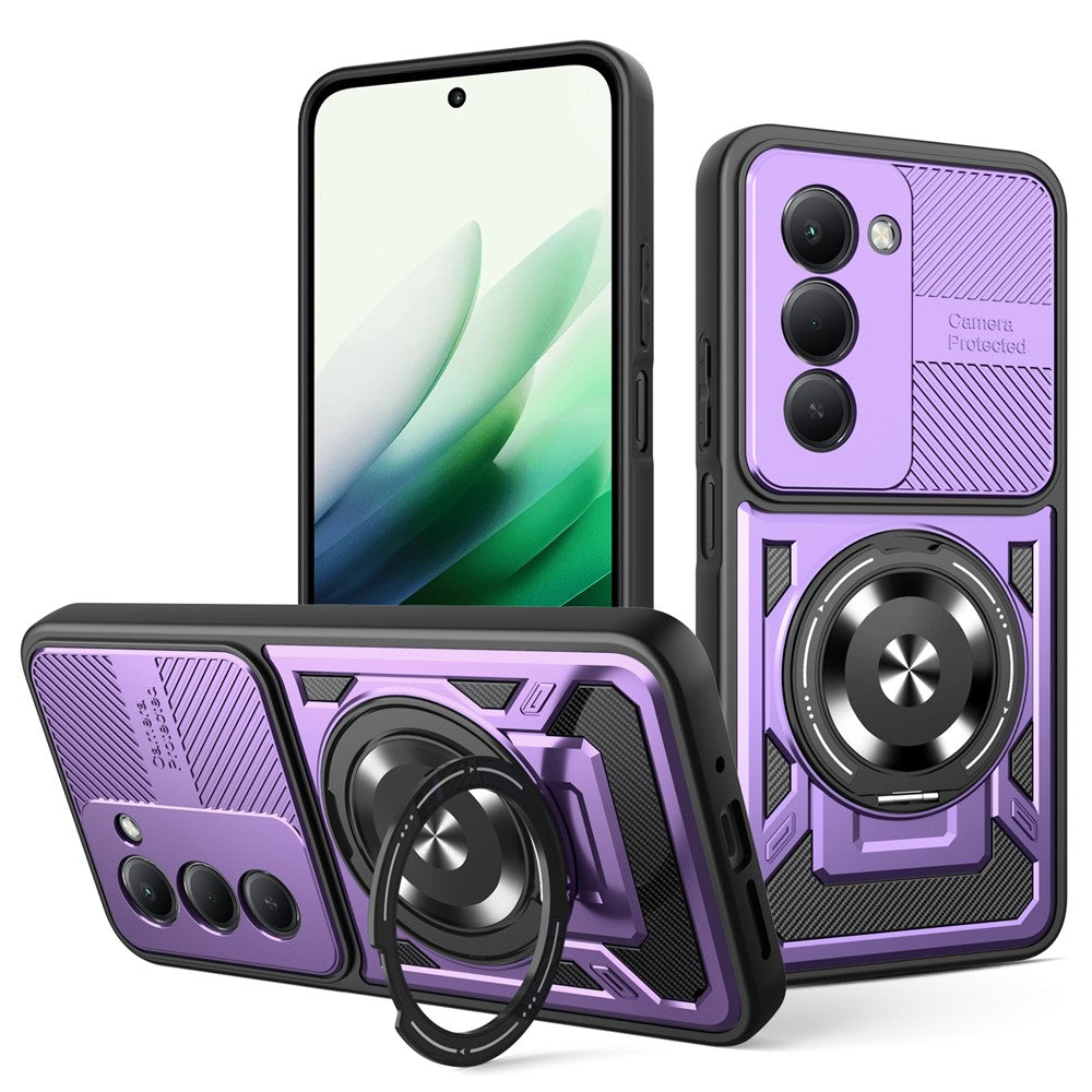 For Xiaomi Redmi 15 5G (EU) (171mm)  /  15 4G (EU) (171mm) Magnetic Case Rotating Kickstand TPU + PC Phone Cover