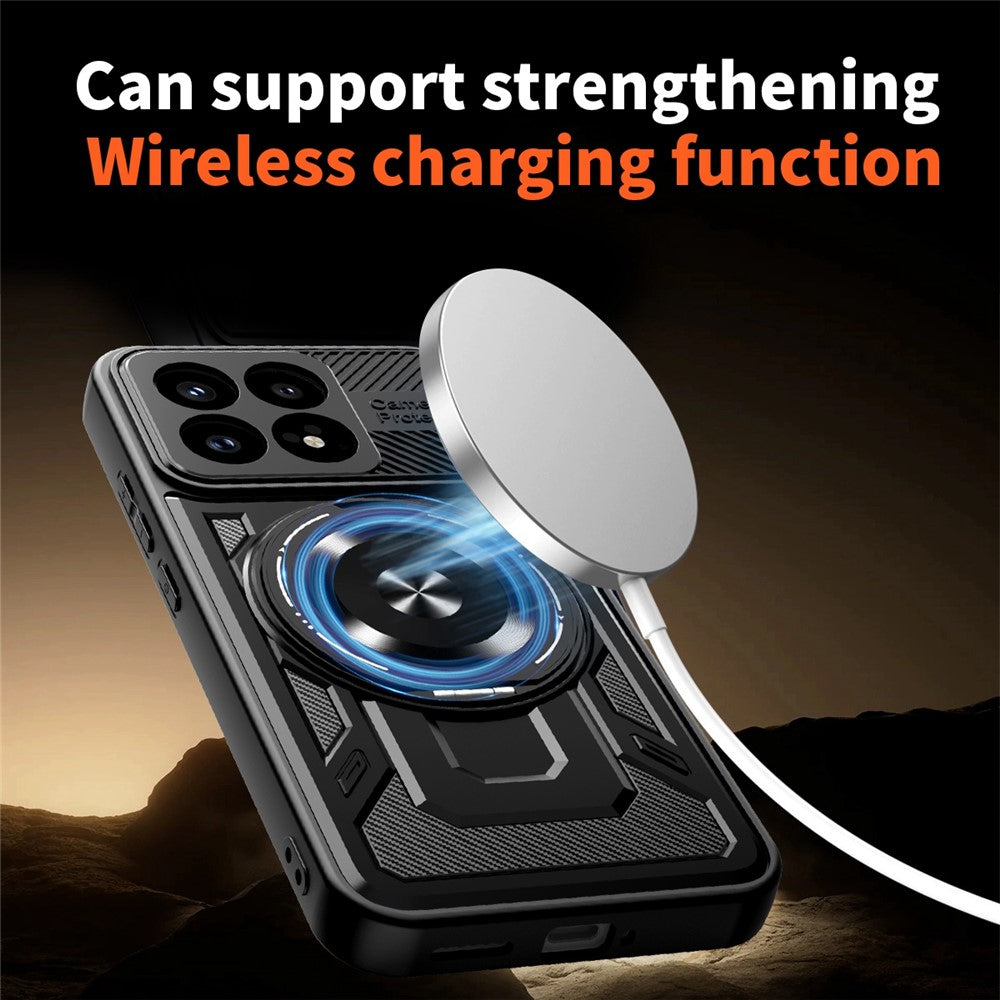 For Xiaomi Poco F8 Pro 5G  /  Redmi K90 5G Magnetic Case Rotating Kickstand TPU + PC Phone Cover