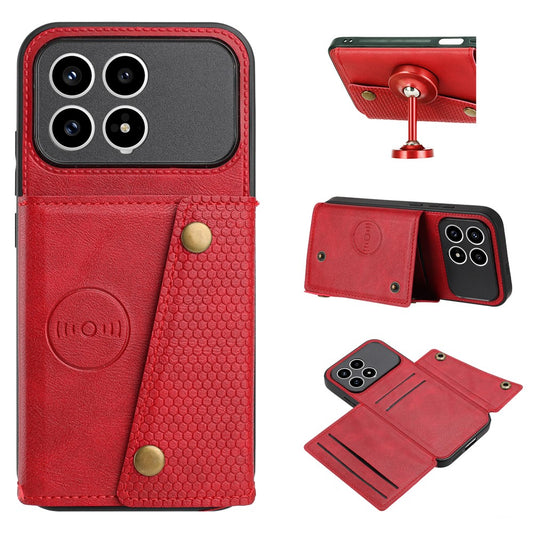 Phone Case For Xiaomi Poco F8 Pro 5G  /  Redmi K90 5G with Card Slots Kickstand Leather + TPU Phone Cover