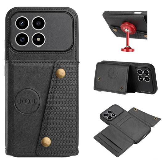 Phone Case For Xiaomi Poco F8 Pro 5G  /  Redmi K90 5G with Card Slots Kickstand Leather + TPU Phone Cover
