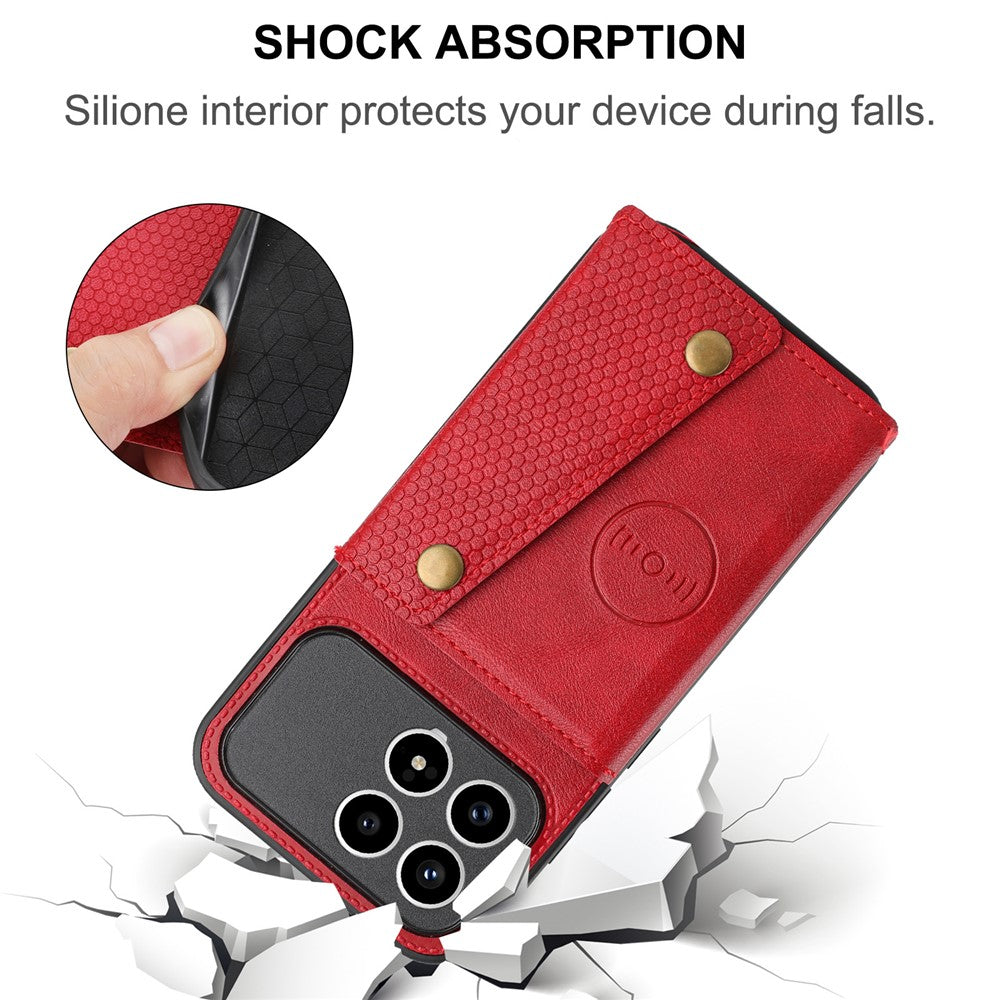 Phone Case For Xiaomi Poco F8 Pro 5G  /  Redmi K90 5G with Card Slots Kickstand Leather + TPU Phone Cover
