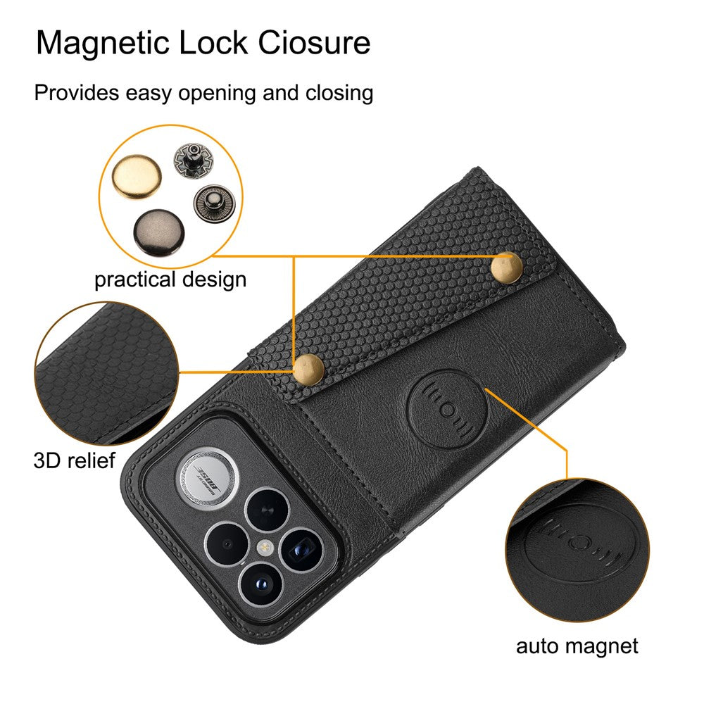 Phone Case For Xiaomi Poco F8 Ultra  /  Redmi K90 Pro Max 5G with Card Slots Kickstand Leather + TPU Phone Cover