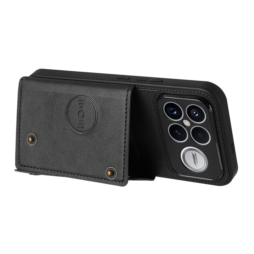 Phone Case For Xiaomi Poco F8 Ultra  /  Redmi K90 Pro Max 5G with Card Slots Kickstand Leather + TPU Phone Cover