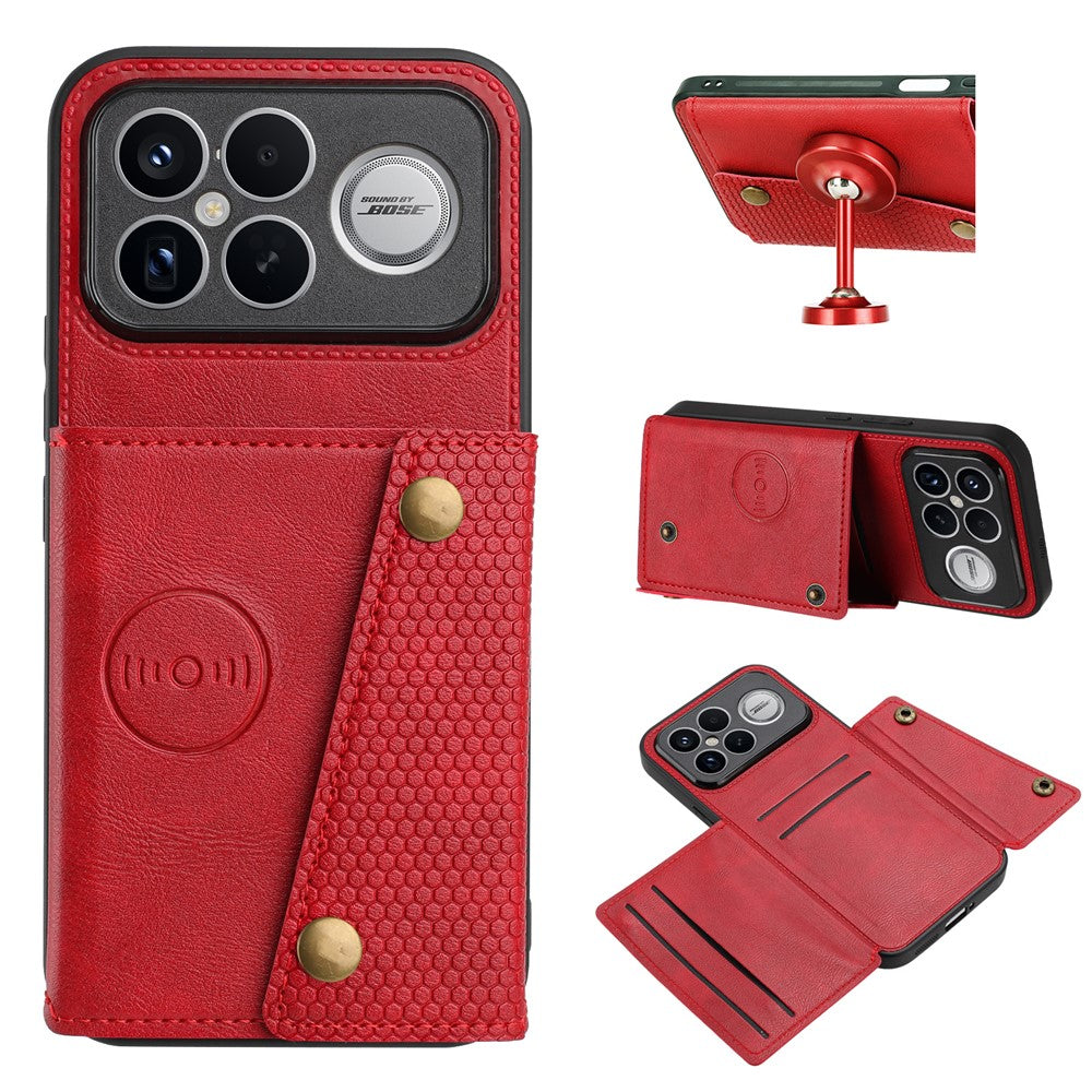 Phone Case For Xiaomi Poco F8 Ultra  /  Redmi K90 Pro Max 5G with Card Slots Kickstand Leather + TPU Phone Cover