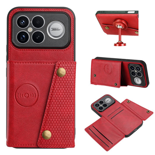 Phone Case For Xiaomi Poco F8 Ultra  /  Redmi K90 Pro Max 5G with Card Slots Kickstand Leather + TPU Phone Cover