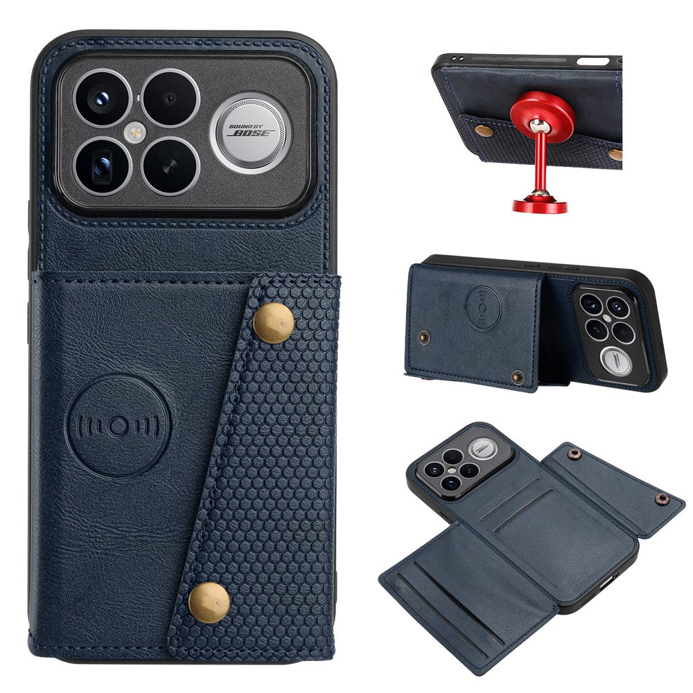 Phone Case For Xiaomi Poco F8 Ultra  /  Redmi K90 Pro Max 5G with Card Slots Kickstand Leather + TPU Phone Cover