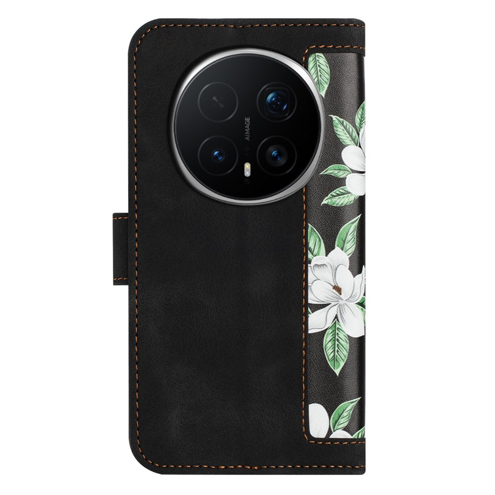 Honor Magic8 Pro 5G Wallet-Handyhülle – Aus PU-Leder, mit Blumenmuster & Kartenfächern