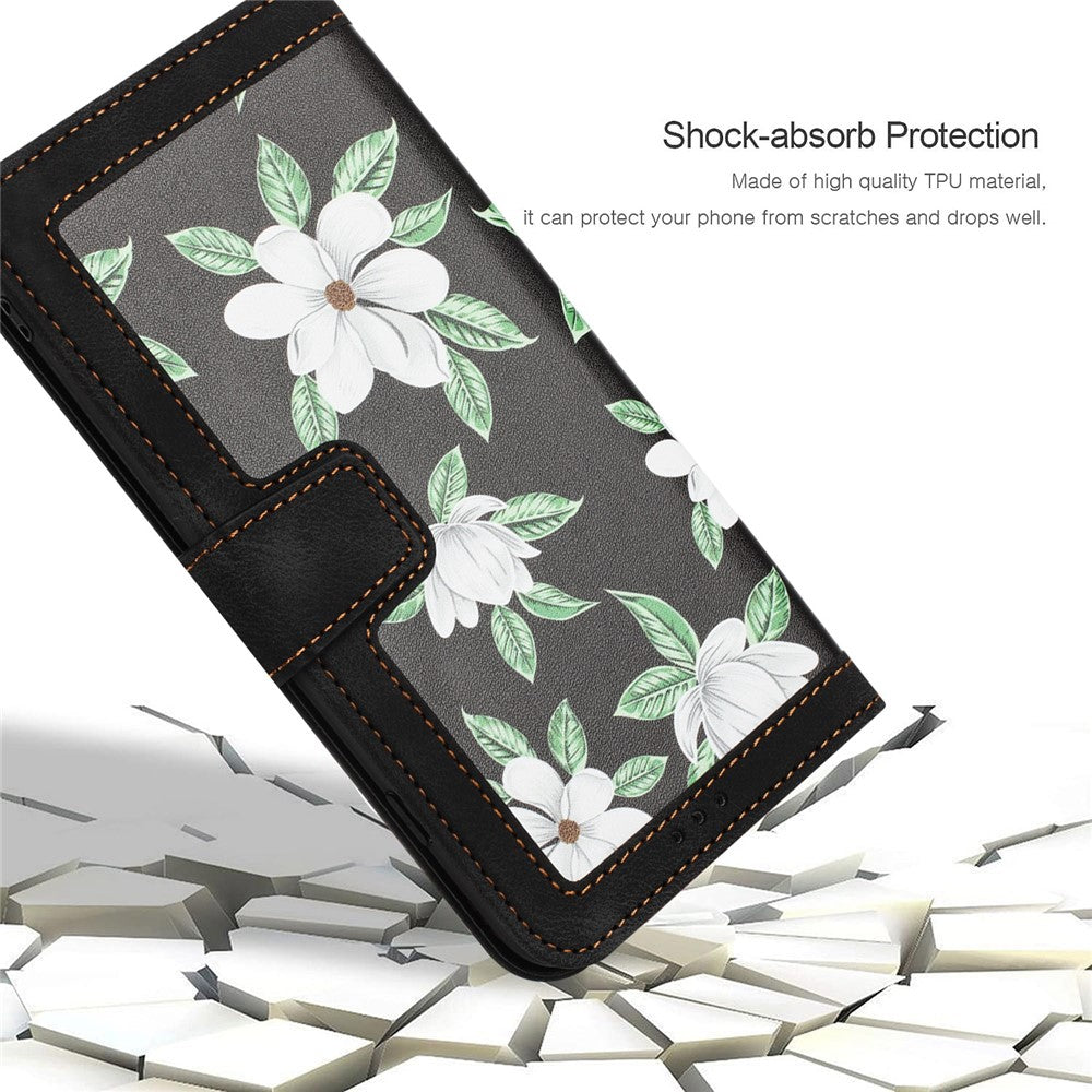 Honor Magic8 Pro 5G Wallet-Handyhülle – Aus PU-Leder, mit Blumenmuster & Kartenfächern