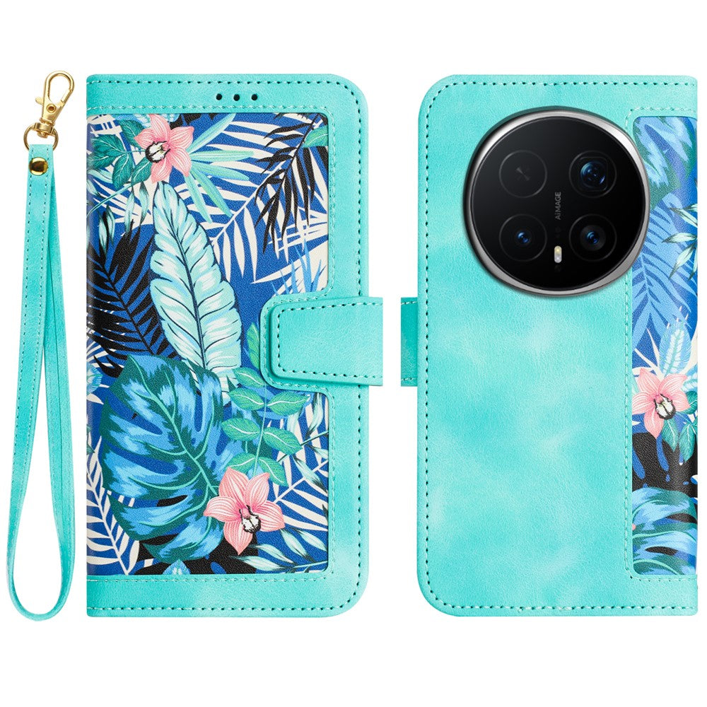 Honor Magic8 Pro 5G Wallet-Handyhülle – Aus PU-Leder, mit Blumenmuster & Kartenfächern
