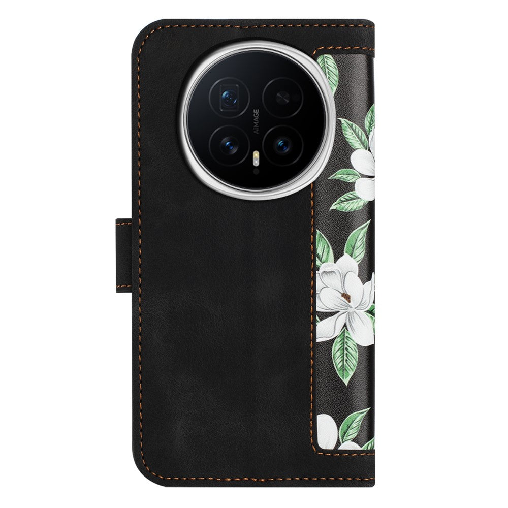 Honor Magic8 5G Wallet-Handyhülle – Aus PU-Leder, mit Blumenmuster & Kartenfächern